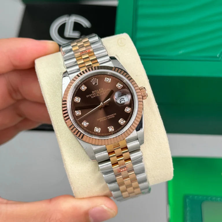 Rolex Datejust 31mm Demi Rose Gold Chocolate