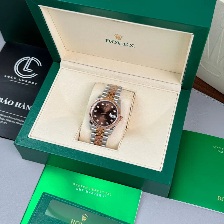 Rolex Datejust 31mm Demi Rose Gold Chocolate